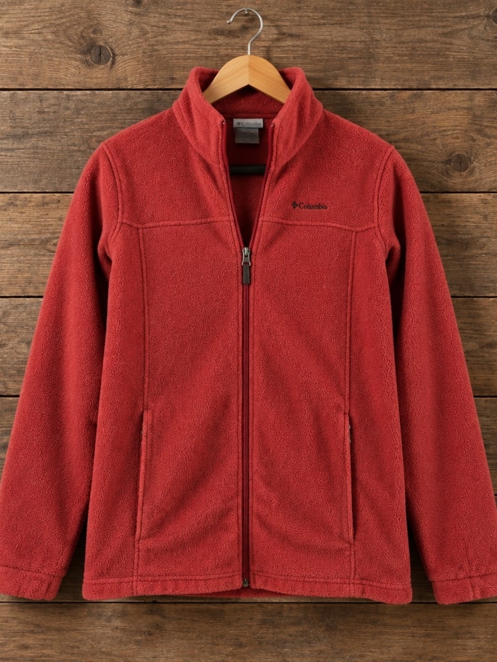 Columbia Red Full-Zip Fleece Jacket XL